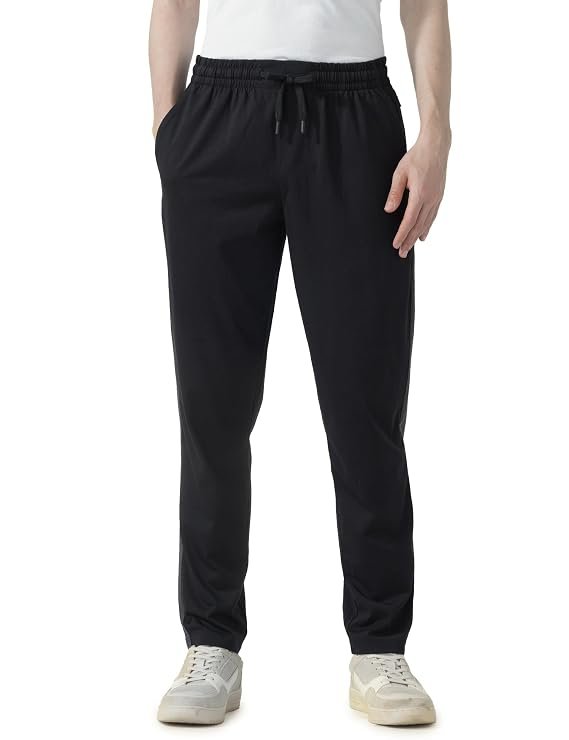 DAMENSCH Mens Joggers Track Pants, Cotton Blend Pants for Man, Hidden Side Zipper Pocket Men Trackpant, Pilling Proof Joggers Pant for Men